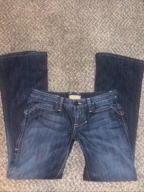 True Low Rise William Rast Women's Dark Blue Flare Jeans
